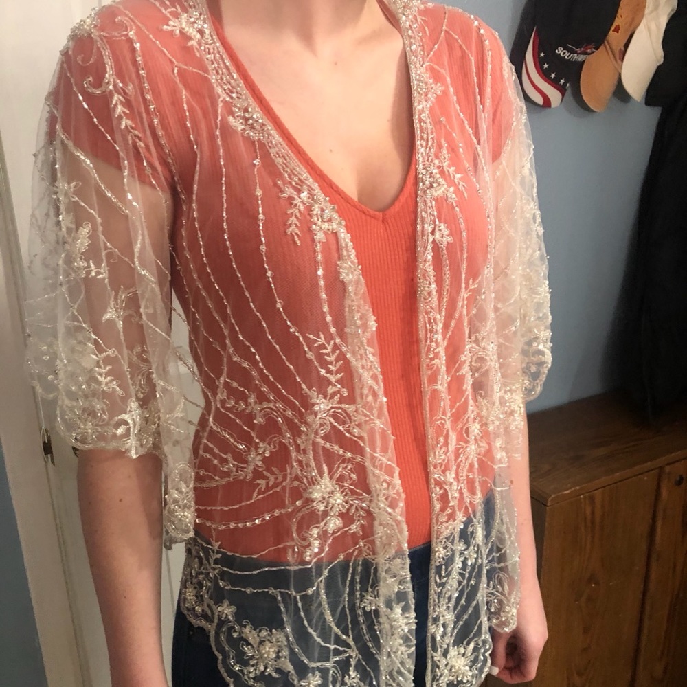 Beaded bridal shawl